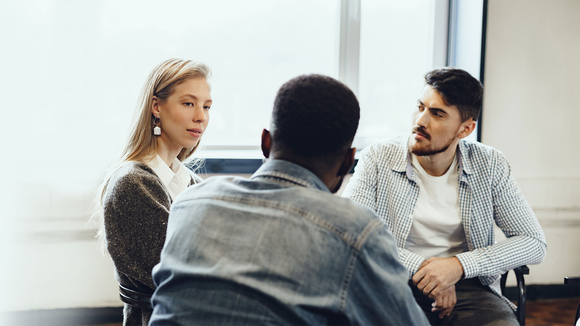 The young people having a discussion